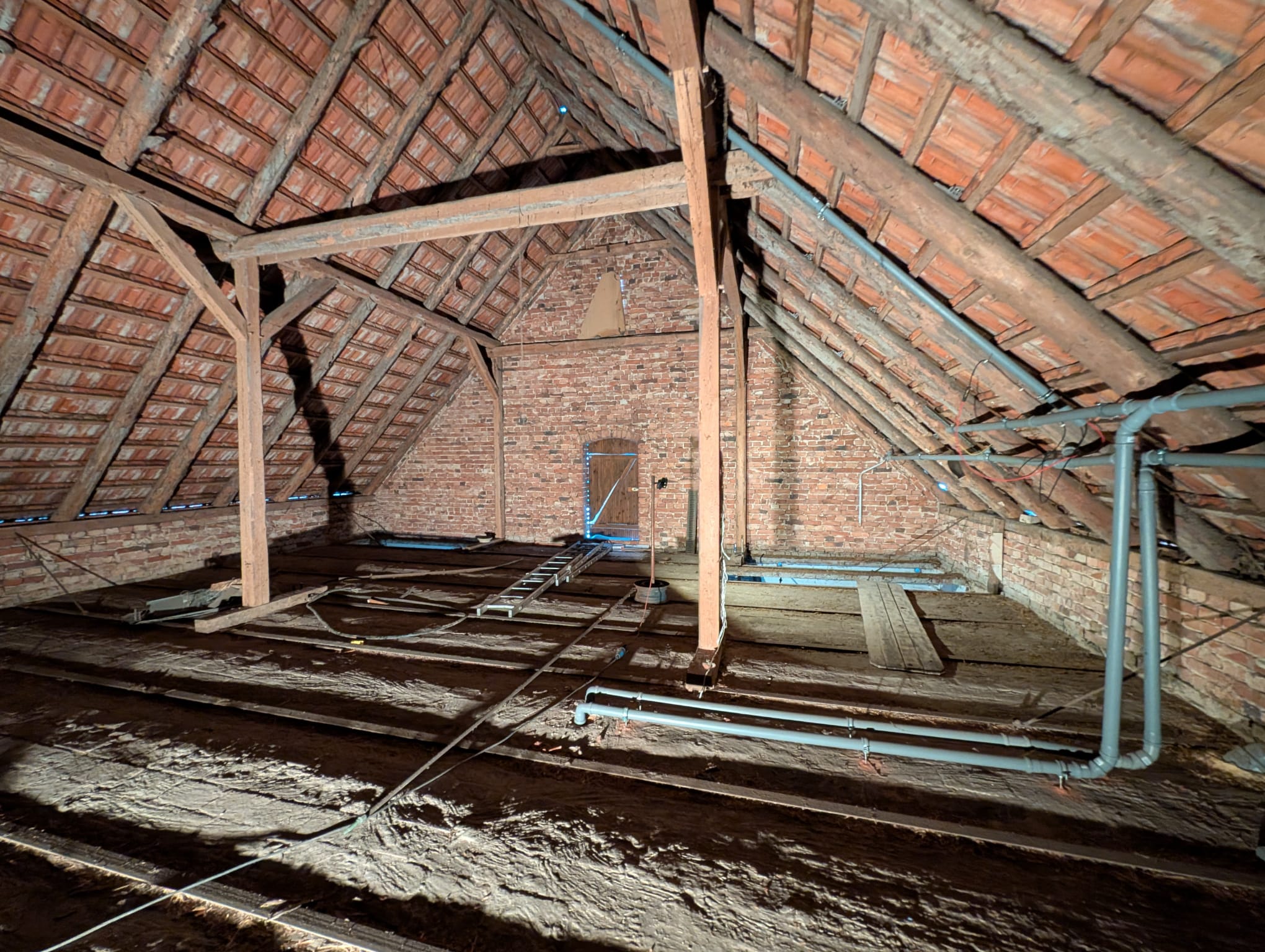 Dachgeschossausbau in Rahden vor dem Ausbau, Rohbau